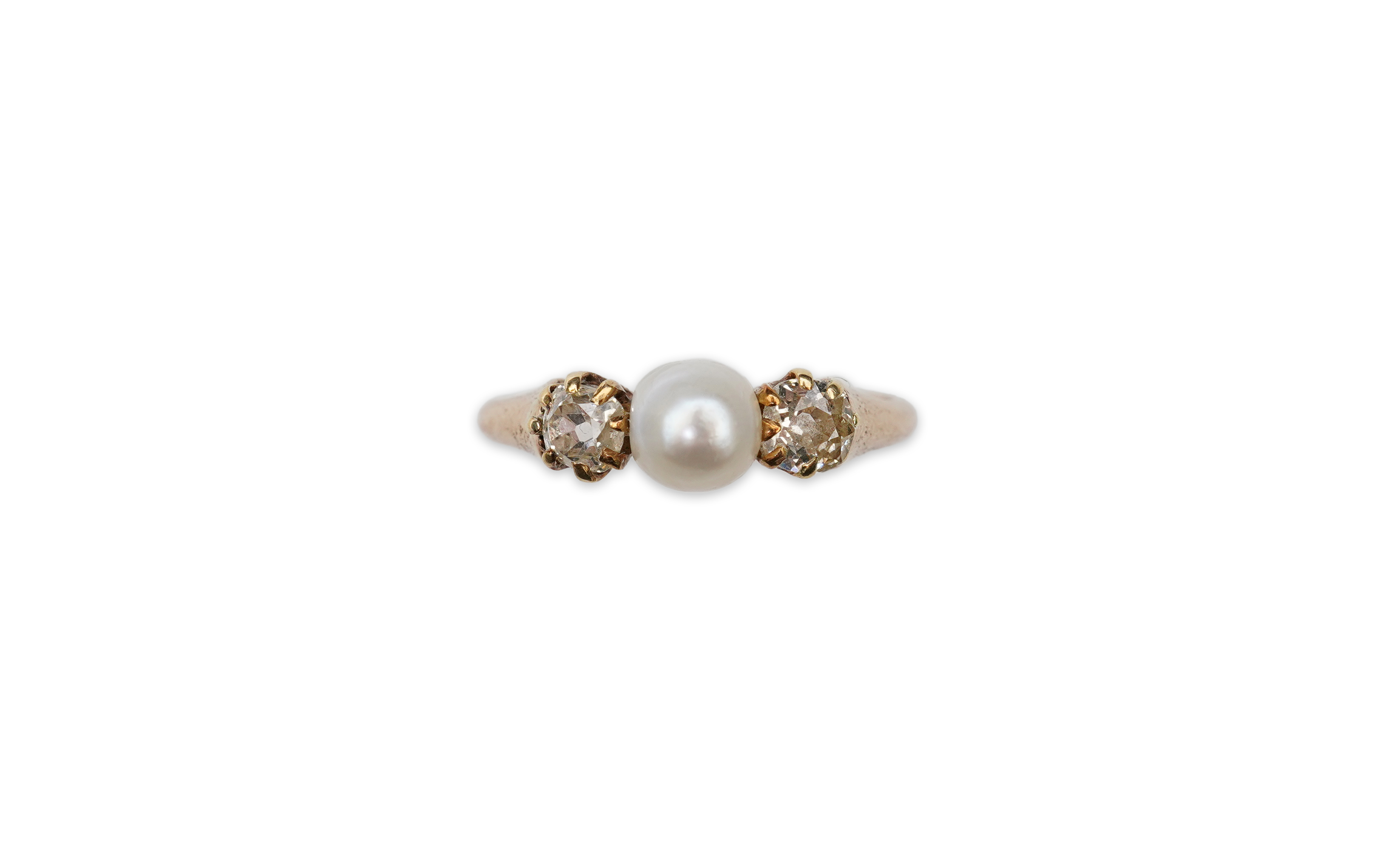 A late Victorian pearl and diamond ring, circa 1900